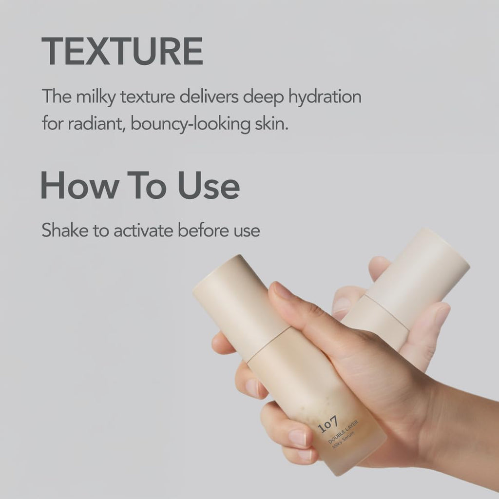 107 Double Layer Milky Serum 50ml / 1.69 fl. oz, Ginseng Exosomes, 7-Year Aged Vinegar, 9-Type Hyaluronic Acid for Radaint, Supple skin
